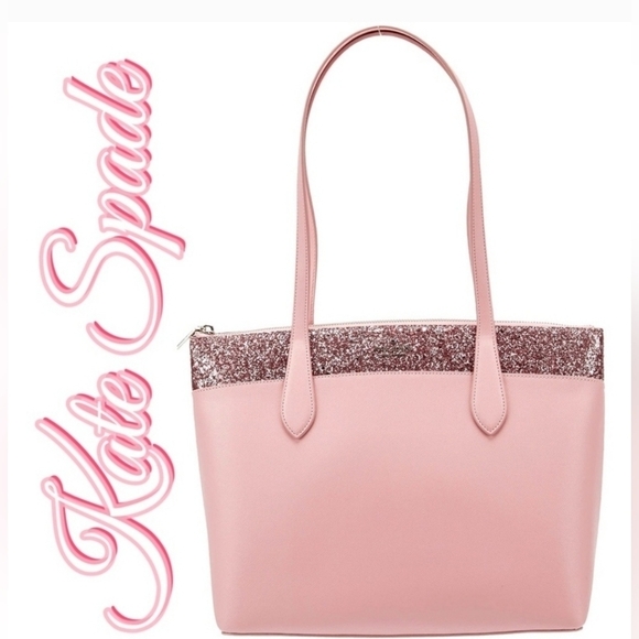 kate spade Handbags - Train Day Feb 16th KS NWT Women's Greta Glitter Designer Tote Bag Purse Pink